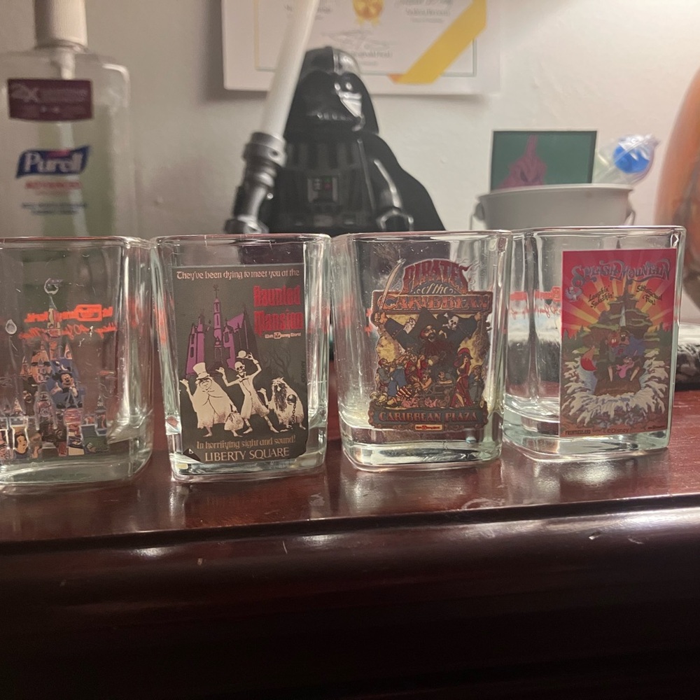 Disney anniversary shot glass set